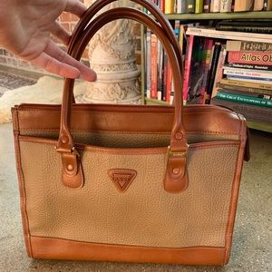 Vintage brown and tan leather guess bag